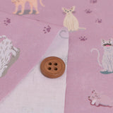 Cotton – Free-Spirited Colorful Cats, Dusty Pink (Length) 1＝0.25yard