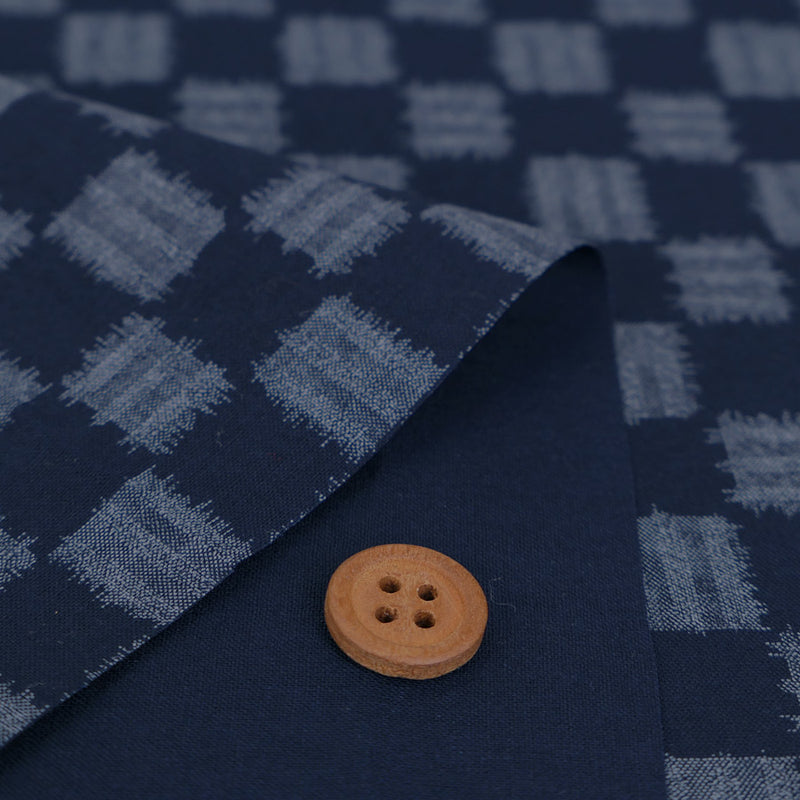 Japanese Ikat-Style Kasuri Checker (Length) 1=0.25yard