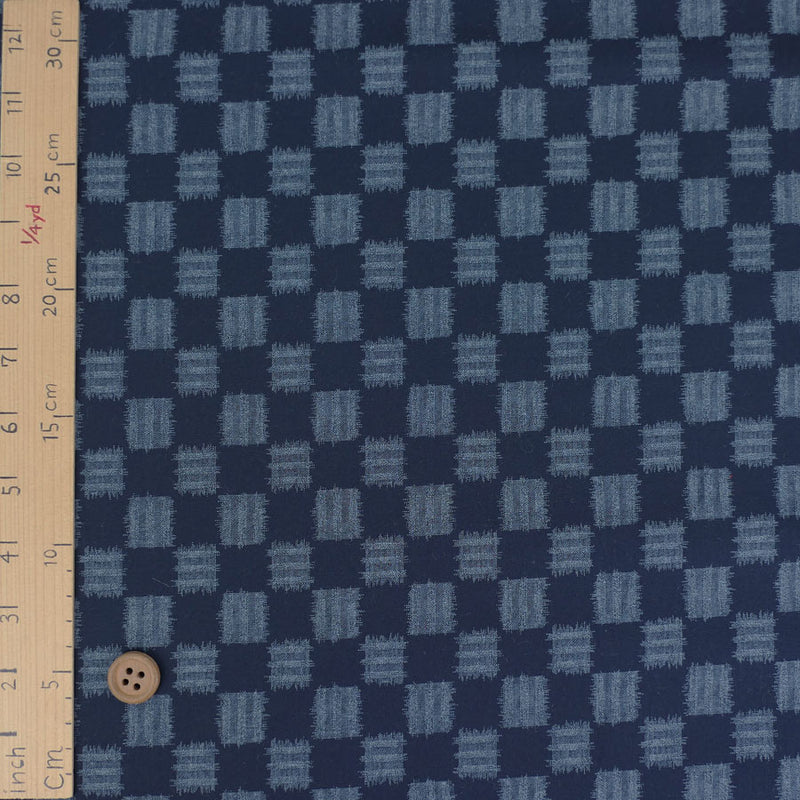 Japanese Ikat-Style Kasuri Checker (Length) 1=0.25yard