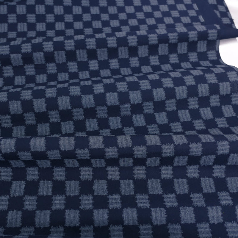 Japanese Ikat-Style Kasuri Checker (Length) 1=0.25yard