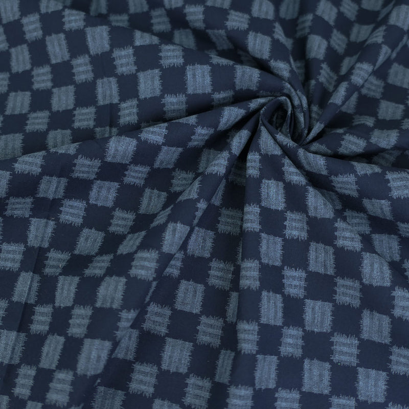 Japanese Ikat-Style Kasuri Checker (Length) 1=0.25yard
