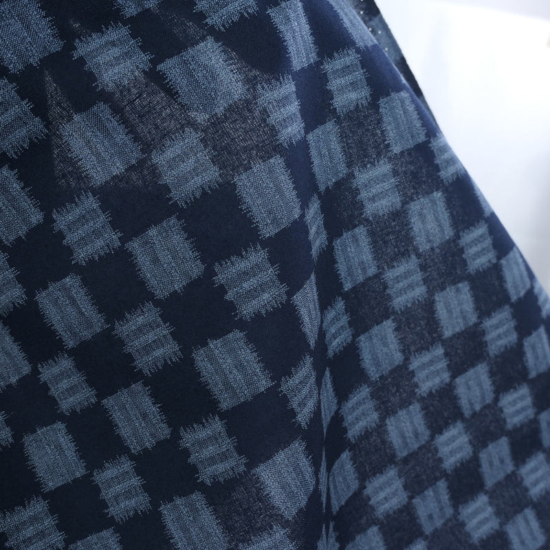 Japanese Ikat-Style Kasuri Checker (Length) 1=0.25yard