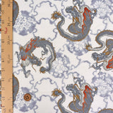 Round Dragon on Snow Ring Pattern - Natural (Length) 1＝0.25yard