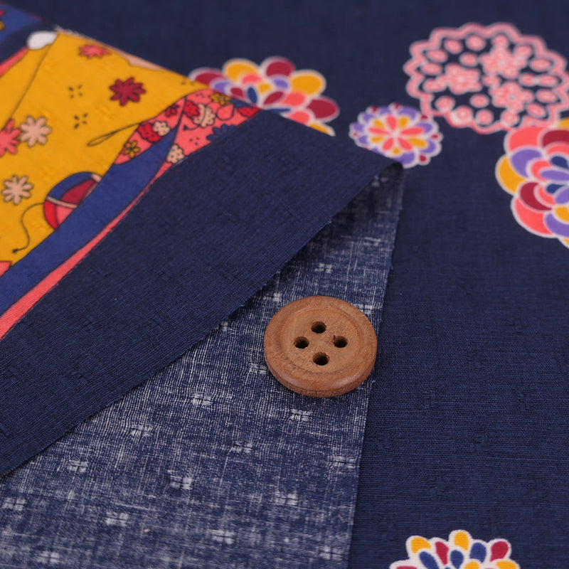 Maiko Girls on a Walk - Navy (Length) 1＝0.25yard