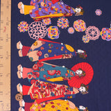 Maiko Girls on a Walk - Navy (Length) 1＝0.25yard