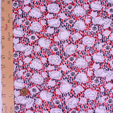 Cotton – Cats on a Dotted Background, Pearl Gray and Red (Length) 1＝0.25yard