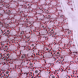 Cotton – Cats on a Dotted Background, Pearl Gray and Red (Length) 1＝0.25yard