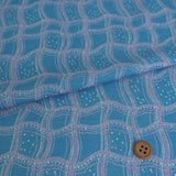 Cotton – Lace Lattice, Blue and Pink (Length) 1＝0.25yard