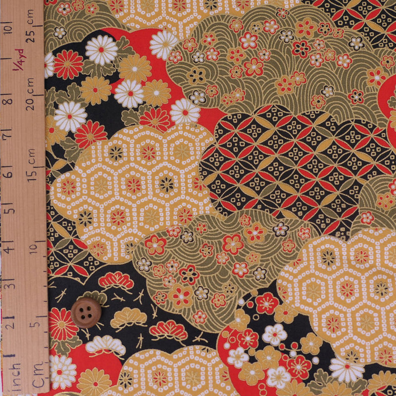 Patterned Clouds Fusion - Black (Length) 1＝0.25yard