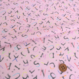 Cotton – Cat Alphabet, Soft Pink (Length) 1＝0.25yard