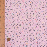 Cotton – Cat Alphabet, Soft Pink (Length) 1＝0.25yard