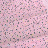 Cotton – Cat Alphabet, Soft Pink (Length) 1＝0.25yard