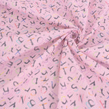Cotton – Cat Alphabet, Soft Pink (Length) 1＝0.25yard