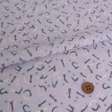 Cotton – Cat Alphabet, Light Gray (Length) 1＝0.25yard