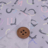Cotton – Cat Alphabet, Light Gray (Length) 1＝0.25yard