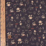 Cotton – Cat Restaurant, Soft Black (Length) 1＝0.25yard