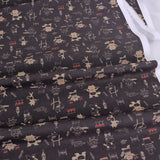 Cotton – Cat Restaurant, Soft Black (Length) 1＝0.25yard