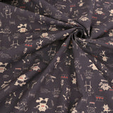 Cotton – Cat Restaurant, Soft Black (Length) 1＝0.25yard