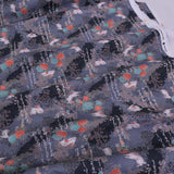 Japanese Cotton – Rabbits and Wildflowers, Gray (Length) 1＝0.25yard