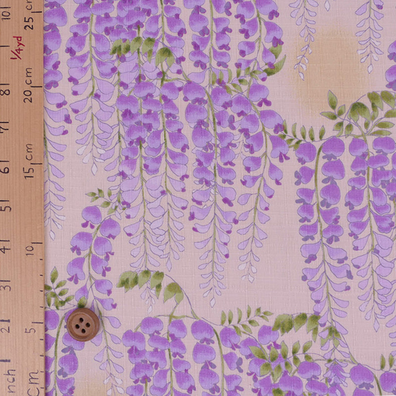 Wisteria Blossom Cotton Fabric – Ivory Beige (Length) 1＝0.25yard