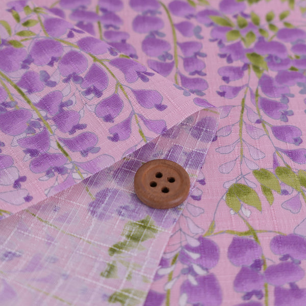 Wisteria Blossom Cotton Fabric – Pink (Length) 1＝0.25yard