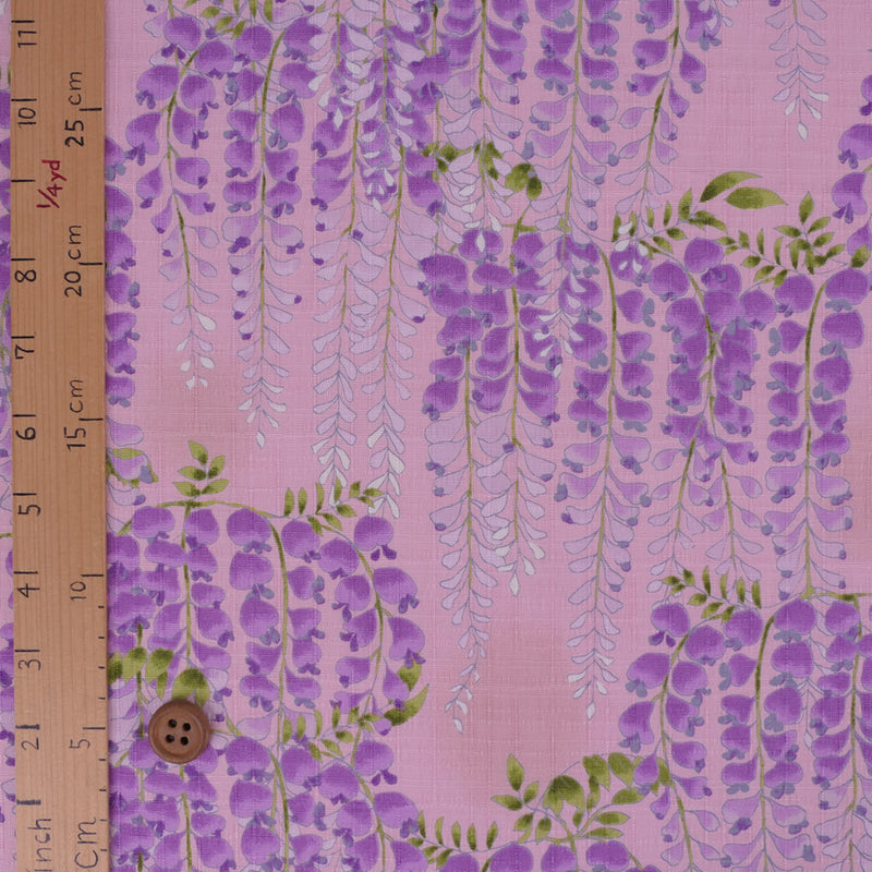 Wisteria Blossom Cotton Fabric – Pink (Length) 1＝0.25yard