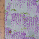 Wisteria Blossom Cotton Fabric – Mint Green (Length) 1＝0.25yard