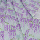 Wisteria Blossom Cotton Fabric – Mint Green (Length) 1＝0.25yard