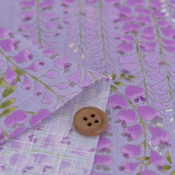 Wisteria Blossom Cotton Fabric – Lavender (Length) 1＝0.25yard