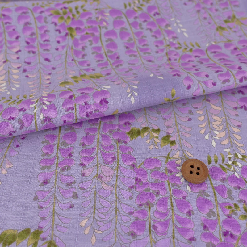 Wisteria Blossom Cotton Fabric – Lavender (Length) 1＝0.25yard