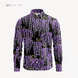 Wisteria Blossom Cotton Fabric – Black (Length) 1＝0.25yard