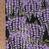 Wisteria Blossom Cotton Fabric – Black (Length) 1＝0.25yard