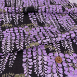 Wisteria Blossom Cotton Fabric – Black (Length) 1＝0.25yard