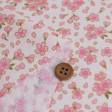 Cotton – Scattered Cherry Blossoms, White and Pink (Length) 1=0.25yard