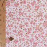 Cotton – Scattered Cherry Blossoms, White and Pink (Length) 1=0.25yard