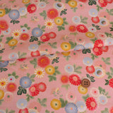 Japanese Cotton – Colorful Chrysanthemums, Dusty Pink (Length) 1＝0.25yard
