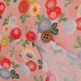 Japanese Cotton – Colorful Chrysanthemums, Dusty Pink (Length) 1＝0.25yard