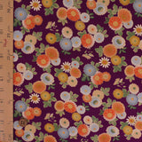 Japanese Cotton – Colorful Chrysanthemums, Purple (Length) 1＝0.25yard