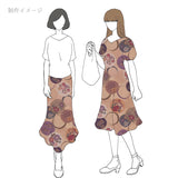 Japanese Cotton – Kasuri-Style Floral Rings, Beige (Length) 1＝0.25yard