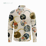 Japanese Cotton – Kasuri-Style Floral Rings, Dusty Ivory (Length) 1＝0.25yard