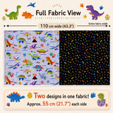 Cotton – Dinosaur Guide and Footprints (Length) 1＝0.25yard