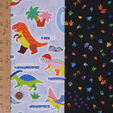 Cotton – Dinosaur Guide and Footprints (Length) 1＝0.25yard