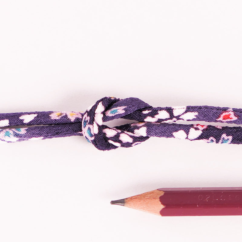 Chirimen Fabric Cord - 1/9in Tiny Sakura Dreams Purple (Quantity) 1＝1yard