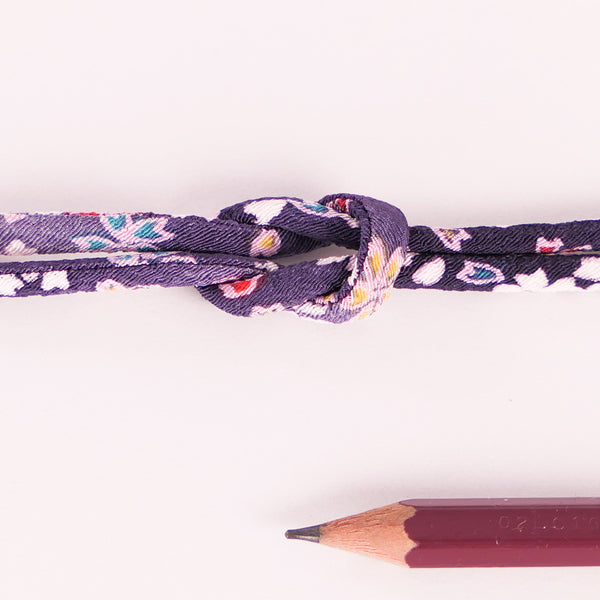 Chirimen Fabric Cord - 1/8in Tiny Sakura Dreams Purple (Quantity) 1＝1yard