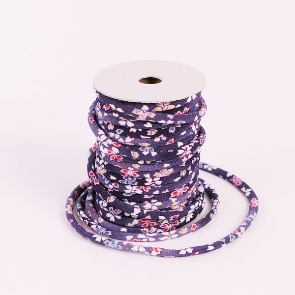 Chirimen Fabric Cord - 1/8in Tiny Sakura Dreams Purple (Quantity) 1＝1yard