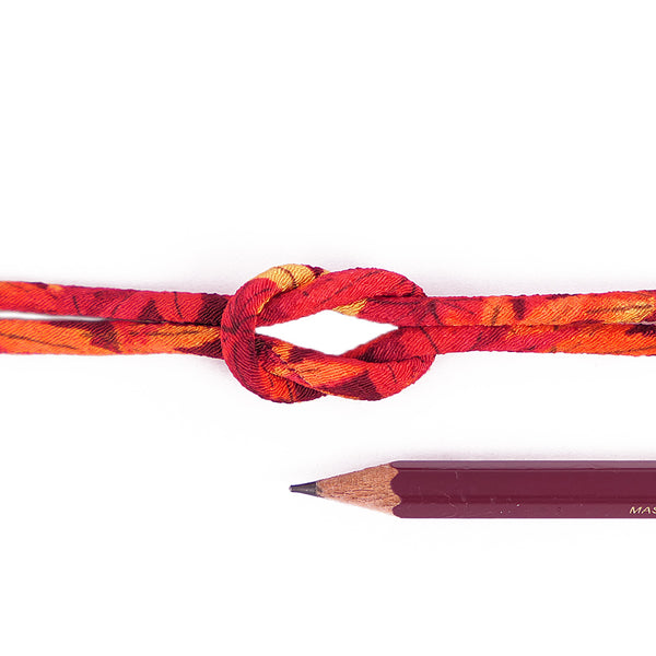 Chirimen Fabric Cord - 1/8in Autumn Leaves (Quantity) 1＝1yard