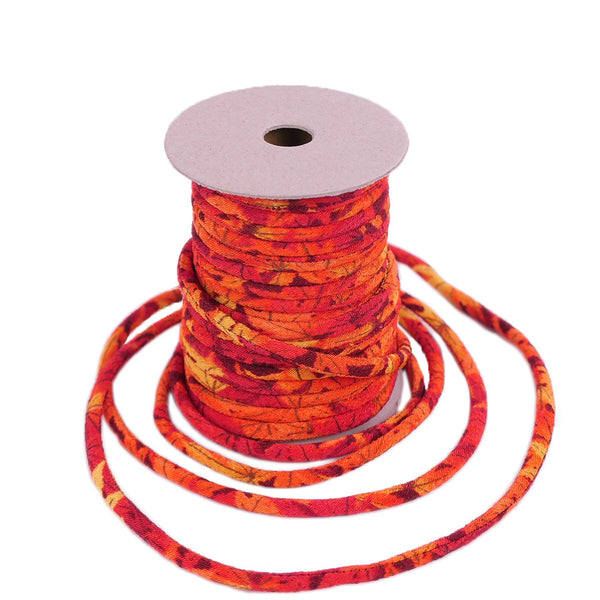 Chirimen Fabric Cord - 1/8in Autumn Leaves (Quantity) 1＝1yard