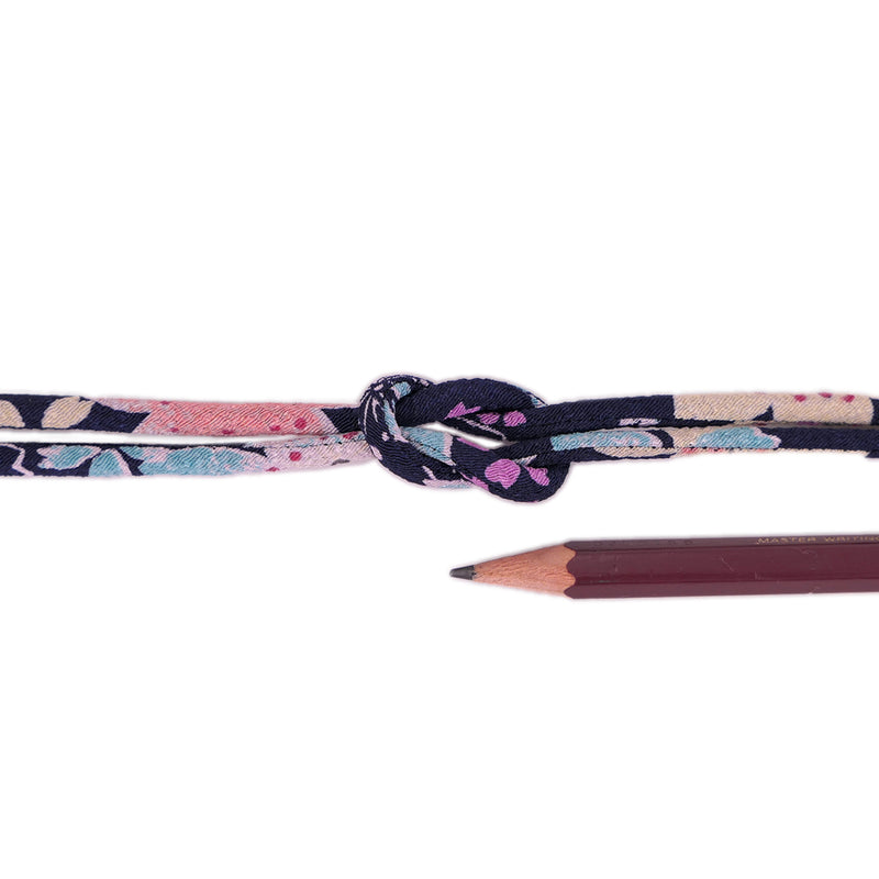 Chirimen Fabric Cord - 1/8in Sakura Festival Navy (Quantity) 1＝1yard