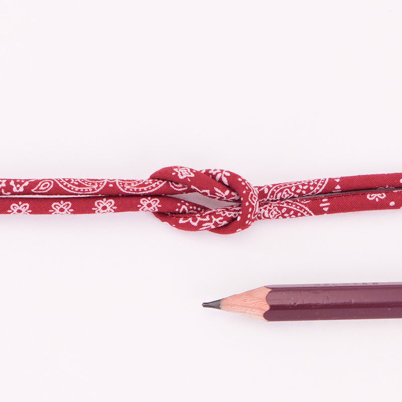 Cotton Fabric Cord - 1/8in Red Paisley (Quantity) 1＝1yard