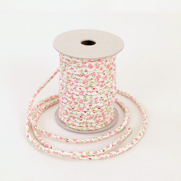 Cotton Fabric Cord - 1/8in Pink Daisy (Quantity) 1＝1yard